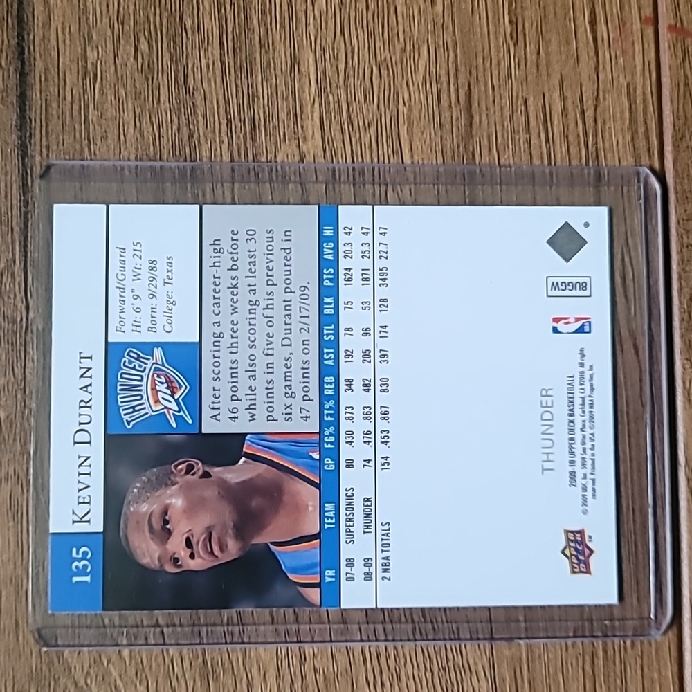 Kevin Durant Thunder Basketball Card - Picture 2 of 2